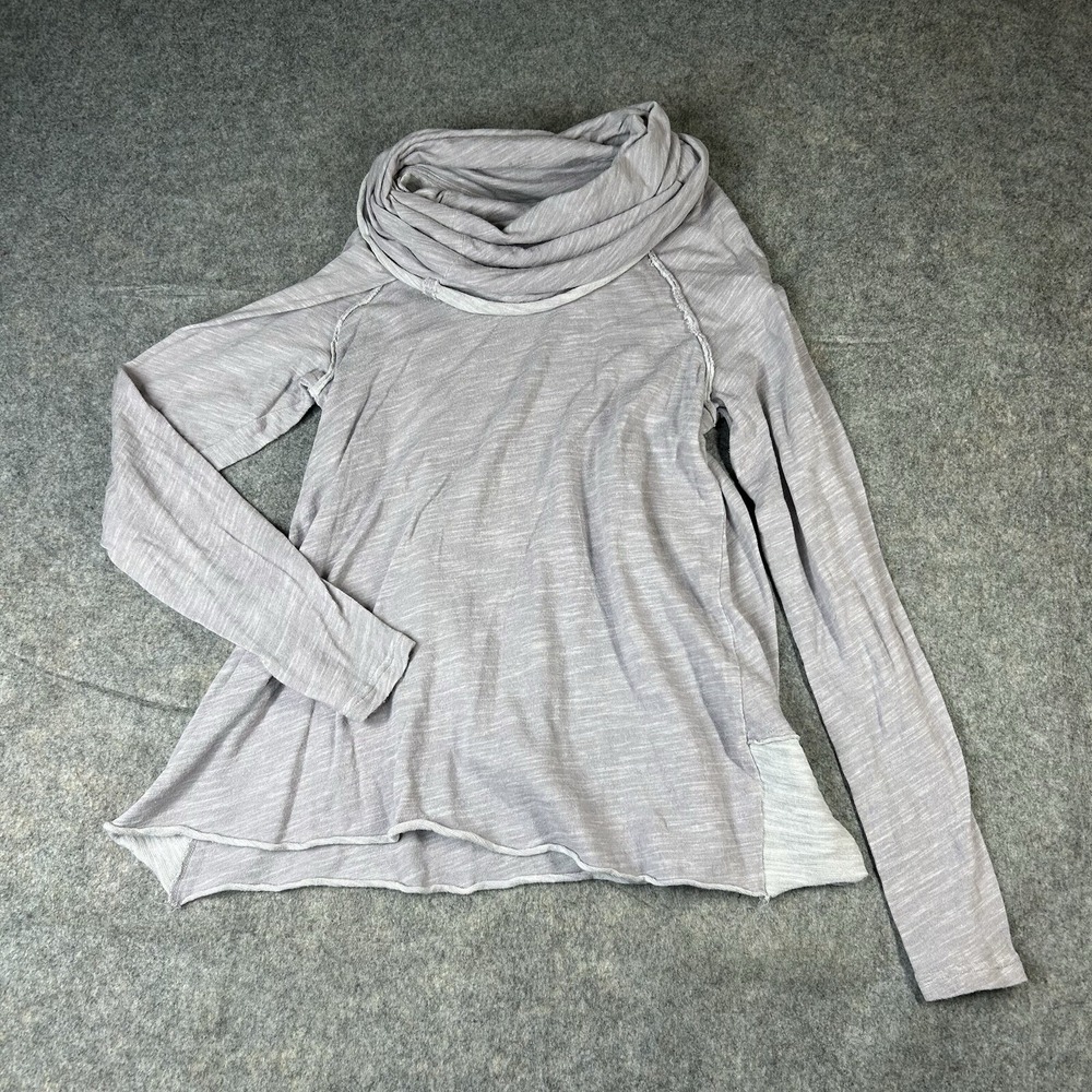 Free People Beach Cocoon Cowl Neck Raw Hem Raglan Pullover Sweater Purple S/M